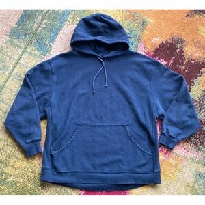 Vintage 90s JANSPORT Heavyweight Hoodie Mens Size 2XL Blank Navy Blue Sweatshirt